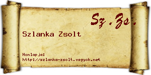 Szlanka Zsolt névjegykártya